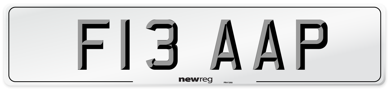 F13 AAP Number Plate from New Reg